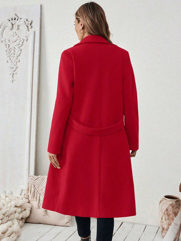 Women's Elegant Stand Collar Belted Jacket