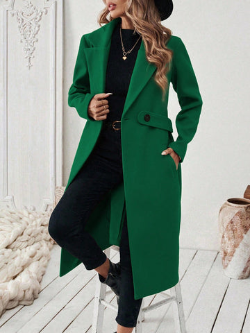 Women's Elegant Stand Collar Belted Jacket