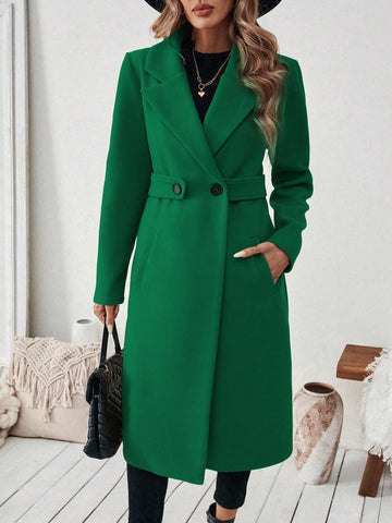 Women's Elegant Stand Collar Belted Jacket