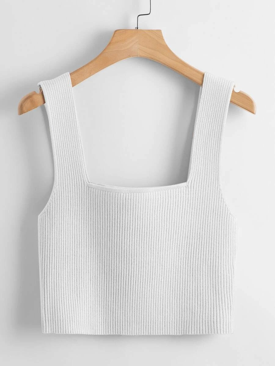 EZwear Solid Ribbed Knit Top