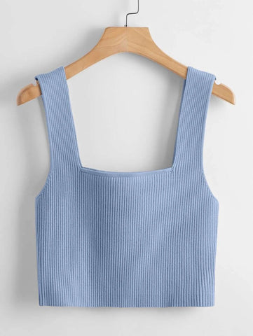 EZwear Solid Ribbed Knit Top