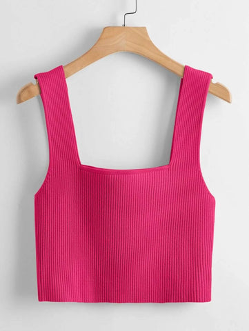 EZwear Solid Ribbed Knit Top