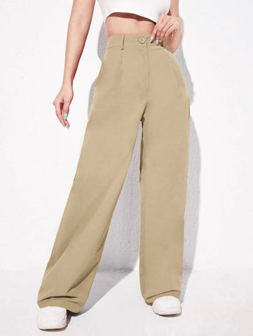 EZwear Solid Wide Leg Pants