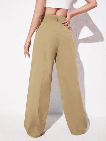 EZwear Solid Wide Leg Pants