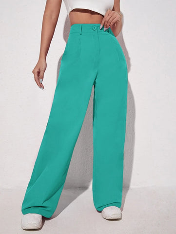 EZwear Solid Wide Leg Pants