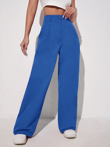 EZwear Solid Wide Leg Pants