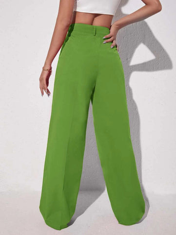 EZwear Solid Wide Leg Pants