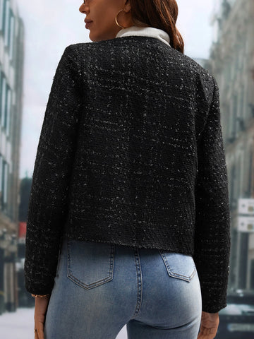 Editum Double Breasted Open Front Jacket