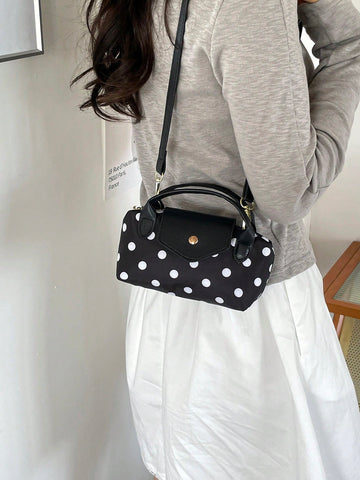 Solid Color Mini Handbag With Adjustable Shoulder Strap