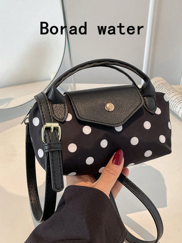 Solid Color Mini Handbag With Adjustable Shoulder Strap