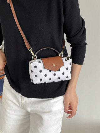 Solid Color Mini Handbag With Adjustable Shoulder Strap