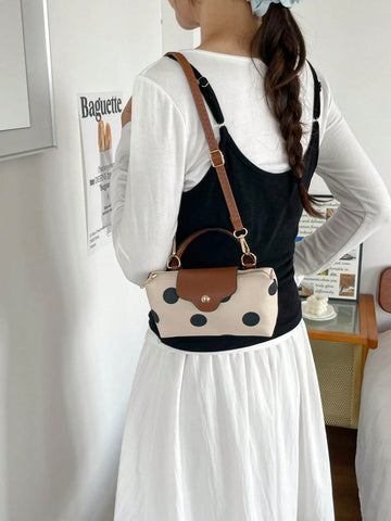 Solid Color Mini Handbag With Adjustable Shoulder Strap