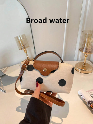 Solid Color Mini Handbag With Adjustable Shoulder Strap