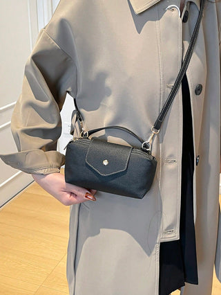 Solid Color Mini Handbag With Adjustable Shoulder Strap