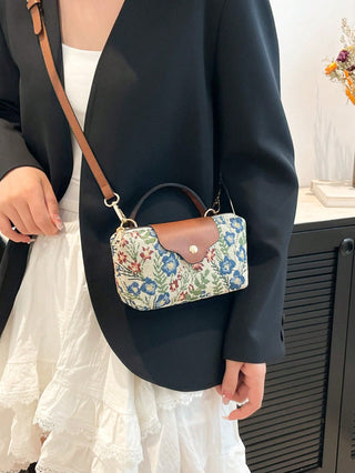 Solid Color Mini Handbag With Adjustable Shoulder Strap