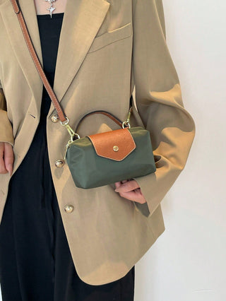 Solid Color Mini Handbag With Adjustable Shoulder Strap