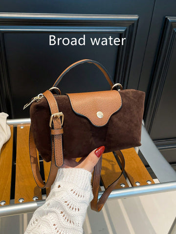 Solid Color Mini Handbag With Adjustable Shoulder Strap