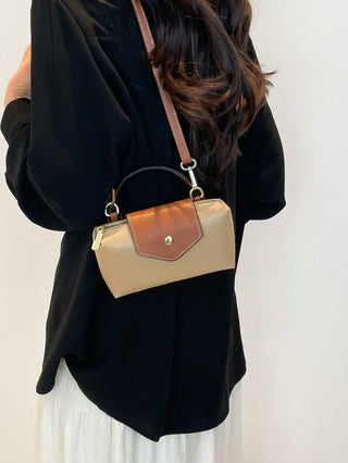 Solid Color Mini Handbag With Adjustable Shoulder Strap