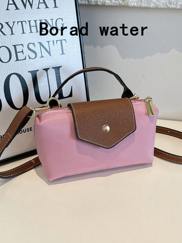 Solid Color Mini Handbag With Adjustable Shoulder Strap