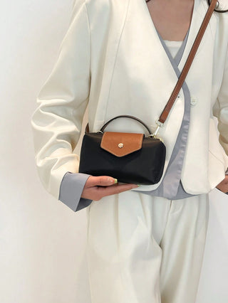 Solid Color Mini Handbag With Adjustable Shoulder Strap