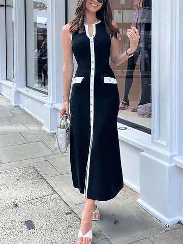Women's Knitted Ribbed Maxi Dress