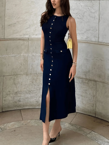 Women's Knitted Ribbed Maxi Dress