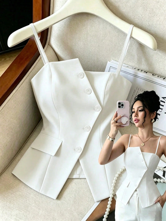 ashionable Versatile Commuting Casual Cinched Waist Camisole