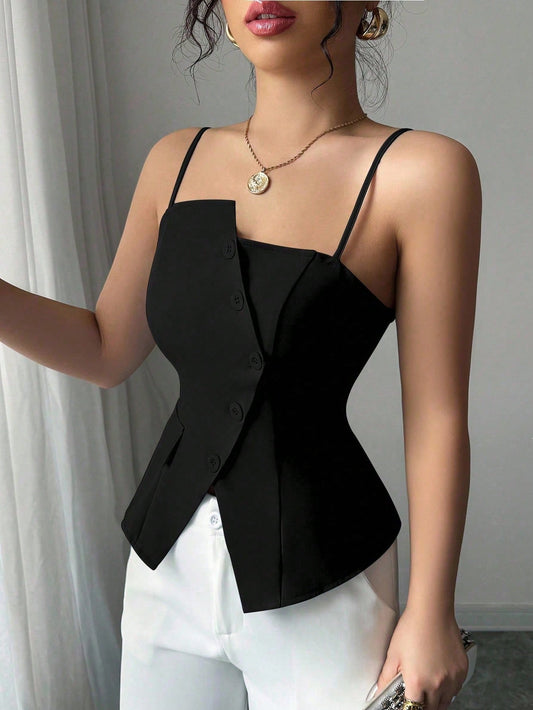 ashionable Versatile Commuting Casual Cinched Waist Camisole