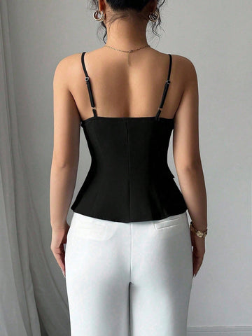 ashionable Versatile Commuting Casual Cinched Waist Camisole