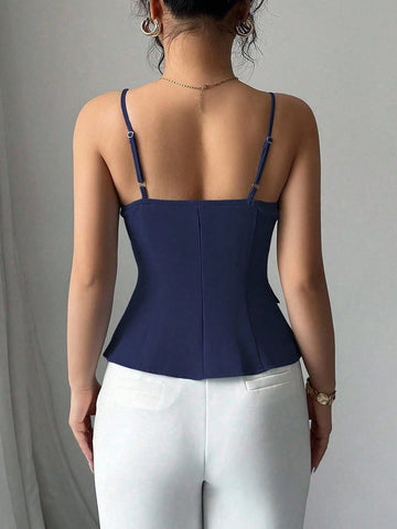 ashionable Versatile Commuting Casual Cinched Waist Camisole