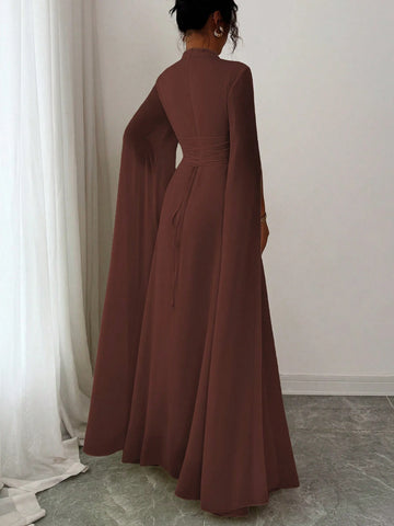 Elenzga Women's Elegant French Romantic Vacation Style Beach Dress