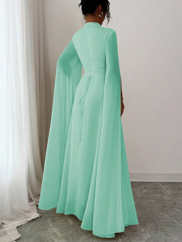 Elenzga Women's Elegant French Romantic Vacation Style Beach Dress