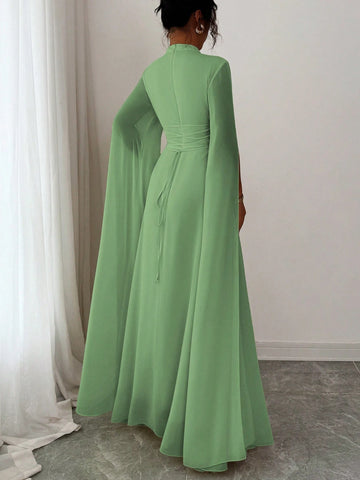 Elenzga Women's Elegant French Romantic Vacation Style Beach Dress