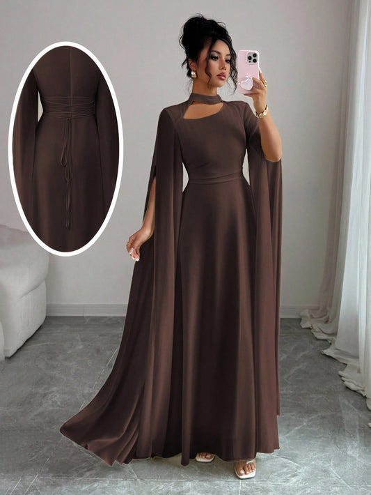 Elenzga Women's Elegant French Romantic Vacation Style Beach Dress