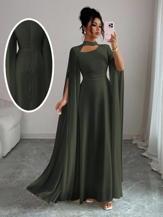 Elenzga Women's Elegant French Romantic Vacation Style Beach Dress