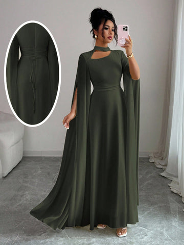 Elenzga Women's Elegant French Romantic Vacation Style Beach Dress