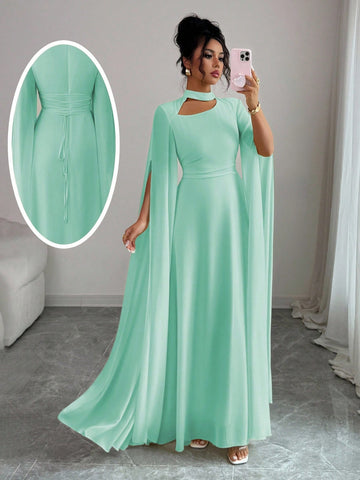 Elenzga Women's Elegant French Romantic Vacation Style Beach Dress