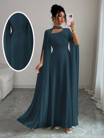 Elenzga Women's Elegant French Romantic Vacation Style Beach Dress