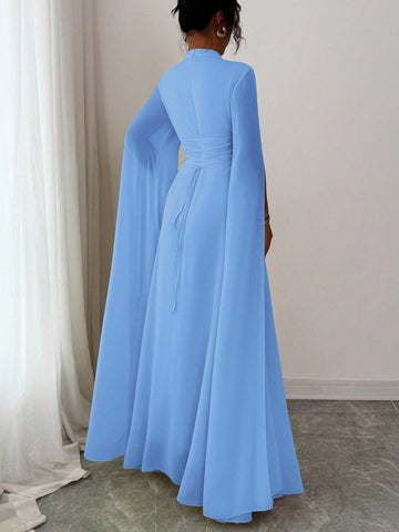 Elenzga Women's Elegant French Romantic Vacation Style Beach Dress