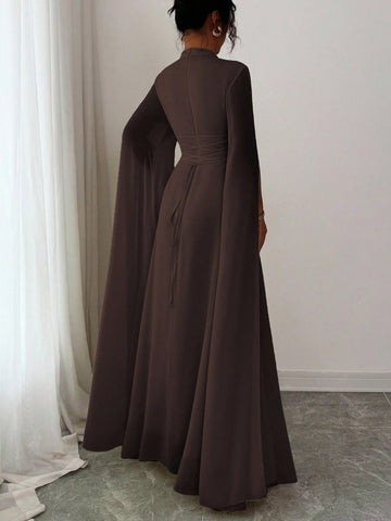 Elenzga Women's Elegant French Romantic Vacation Style Beach Dress