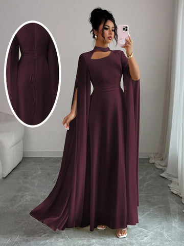 Elenzga Women's Elegant French Romantic Vacation Style Beach Dress