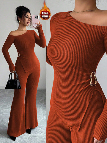 Elenzga Women's Fashion Casual 2-Piece Set