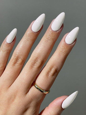 Elevate Your Style With 24pcs Long Almond Shaped Solid Color Fake Nail Set Press On Nails