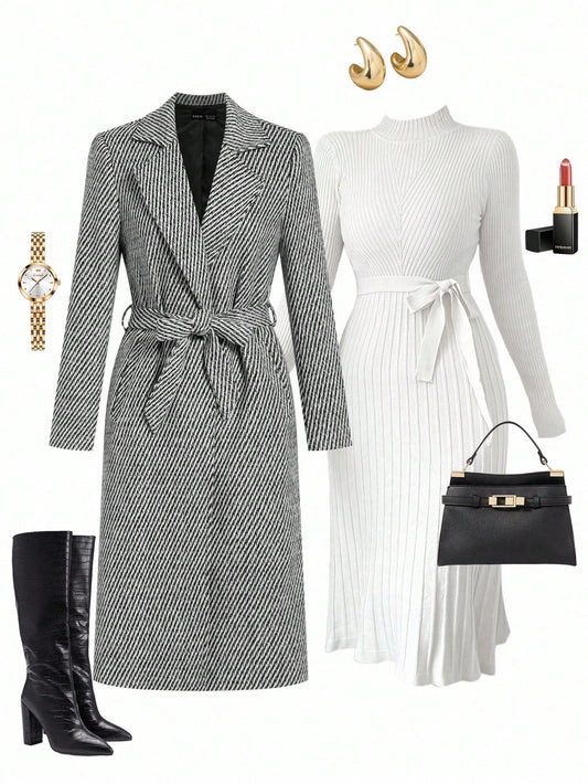 Clasi Notched Collar Single Button Overcoat