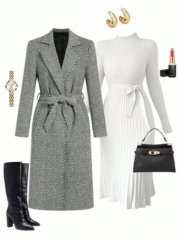 Clasi Notched Collar Single Button Overcoat