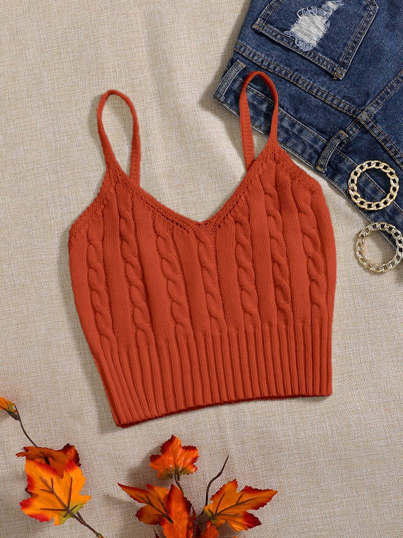 Essnce Cable Knit Cami Top