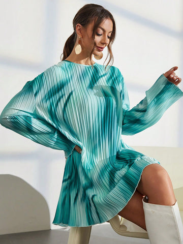 Essnce Tie Dye Drop Shoulder Tunic Dress