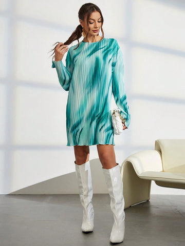 Essnce Tie Dye Drop Shoulder Tunic Dress