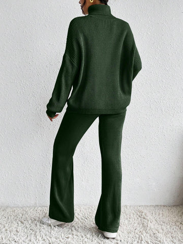 Essnce Turtleneck Drop Shoulder Sweater & Knit Pants