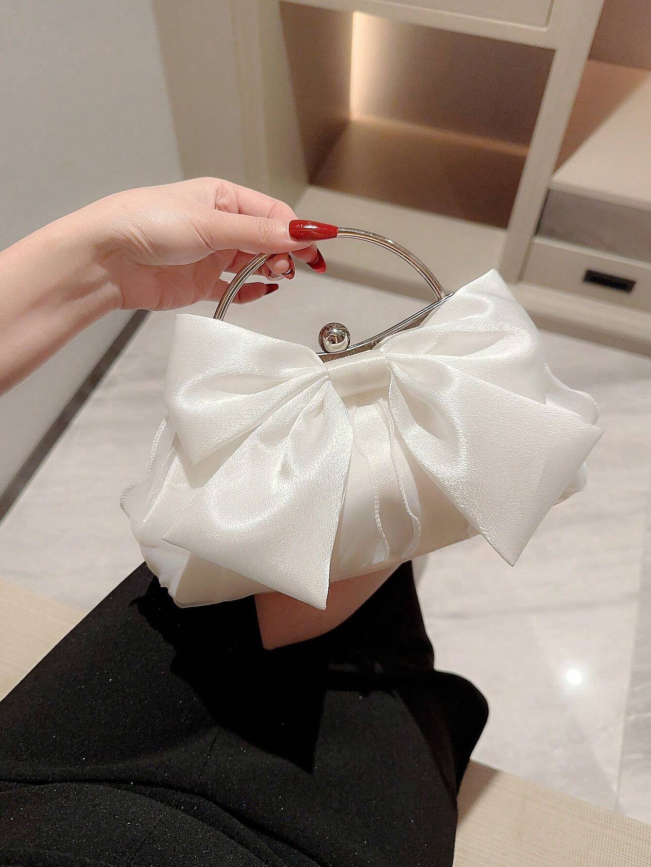 Evening Bag Fashionable Bow Decor Clip Top